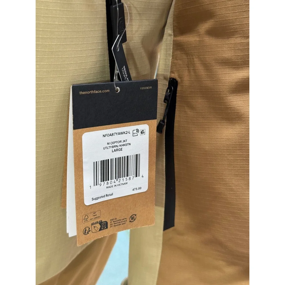 The North Face Ceptor Jacket Mens Large Utility Brown Khaki Stone NF0A87YAWK2-L